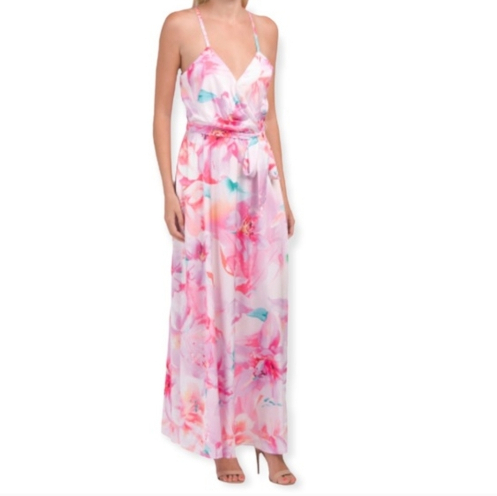 Nicole Miller Floral Maxi Dress Medium
